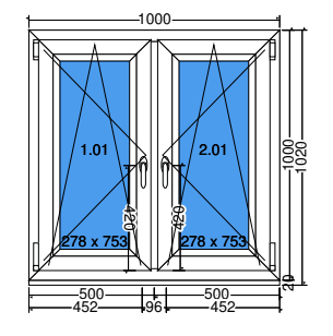 Double sash tilt and turn window