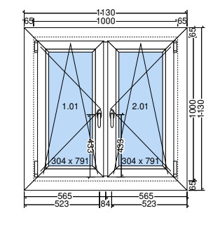 Double sash tilt and turn window