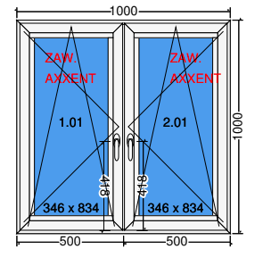 Doppelter Flügel Kipp-Dreh-Fenster