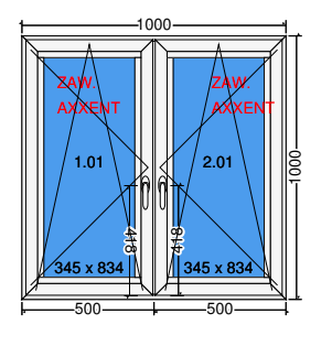 Doppelter Flügel Kipp-Dreh-Fenster