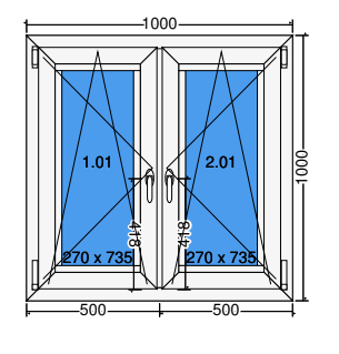 Doppelter Flügel Kipp-Dreh-Fenster