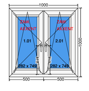 Doppelter Flügel Kipp-Dreh-Fenster