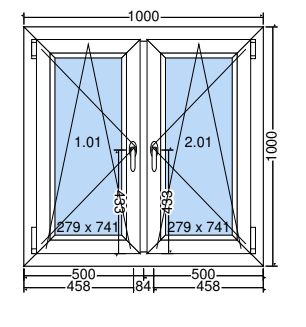 Doppelter Flügel Kipp-Dreh-Fenster