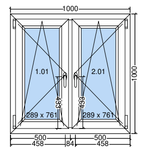 Doppelter Flügel Kipp-Dreh-Fenster