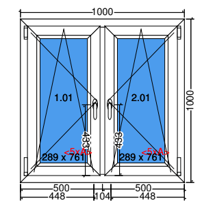 Doppelter Flügel Kipp-Dreh-Fenster