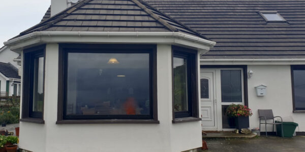 The realization of BLACK uPVC windows and french doors IDEAL 4000