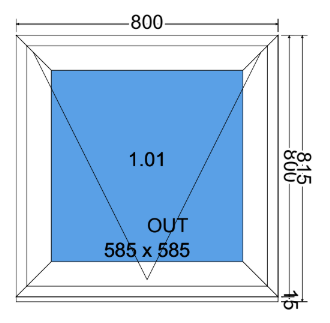 Top hung window (outside opening)