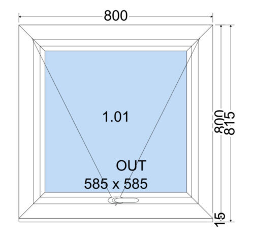 Oberlichtfenster (nach außen öffnend)