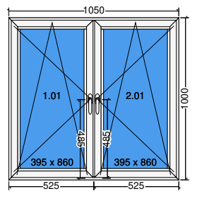 Double sash tilt and turn window