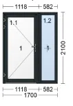 Fireproof door Panel with one side panel EI 30