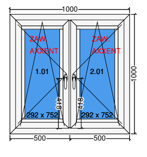 Doppelter Flügel Kipp-Dreh-Fenster