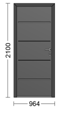 Alu Hybrid Full panel door