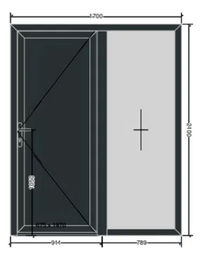 Full panel door with one side panel 