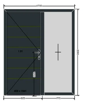 Door with one side panel