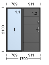 Optimum Termo Full panel door with one side panel