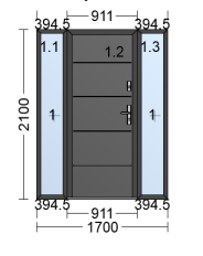 Optimum Termo Full panel door with two side panels