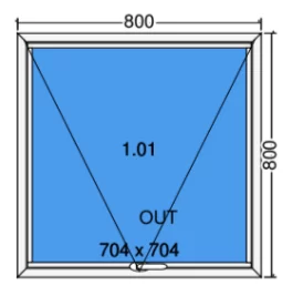 Top hung window (outside opening)