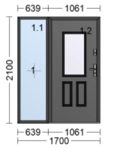Optimum Termo Glass panel door with one side panel