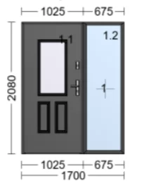 Premium Termo Glass panel door with one side panel