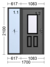 Prestige Lux Glass panel door with one side panel