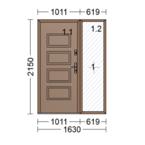 Steel Composite Doors 13 OPTIMUM TERMO with one side panel