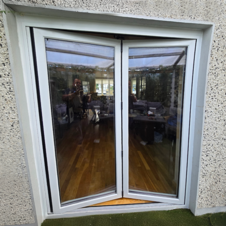 uPVC French Doors Salamander greenEvolution 76 3D