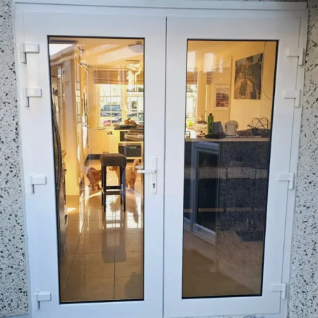 uPVC French Doors Salamander GreenEvolution 76 3D