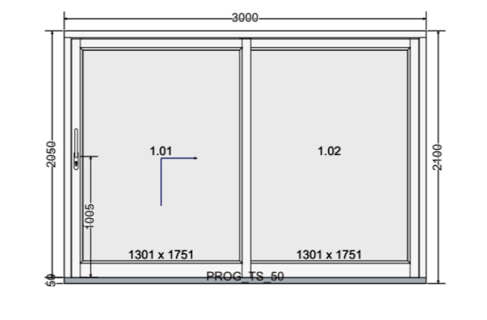 Eine Gangflügeltür