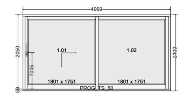 Eine Gangflügeltür