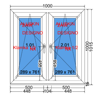 Doppelter Flügel Kipp-Dreh-Fenster