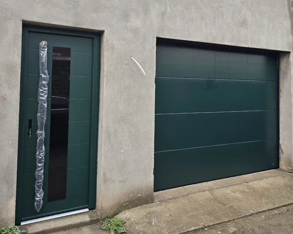 Aluminium Doors Aluprof MB-79N | Wikęd Steel Doors model GF03b Product line: PRIMA TERMO | Sectional Garage Doors INFINITI X | Dublin | #554